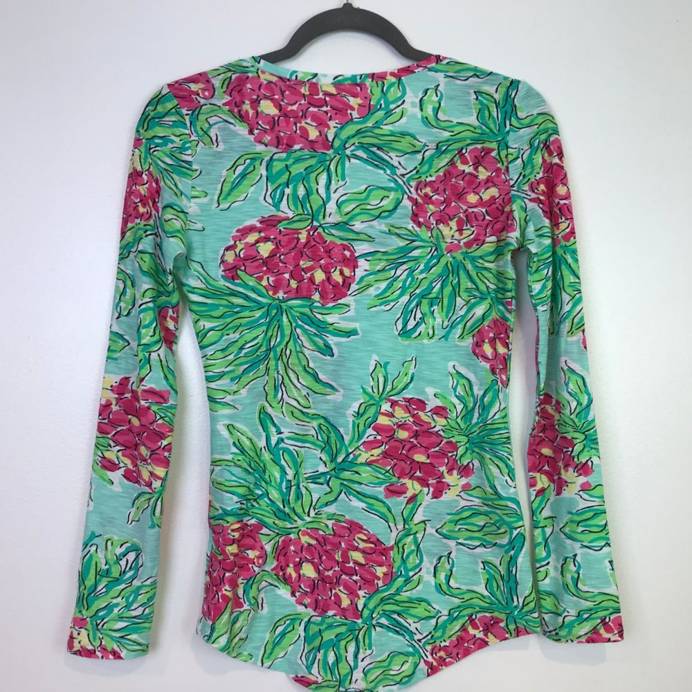 Lilly Pulitzer Womens V-Neck Long Sleeve Tee Xs Gr View 6